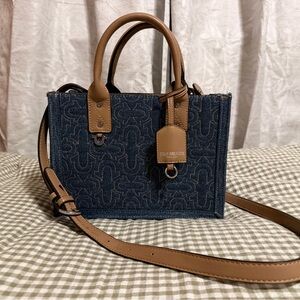 True Religion Blue Denim and Tan Mini Bag
